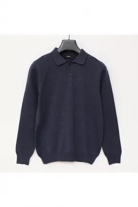 Свитер мужской с воротником поло и длинными рукавами Dio Rise, Цвет: Темно-синий, Размер: L