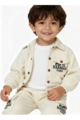 Костюм двойка KuerBaobei, Reňk: Bež, Ölçeg: 5-6 ýaş