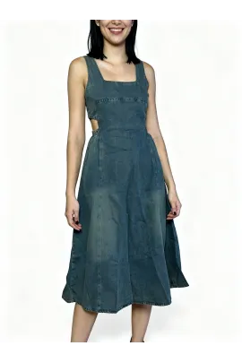 Джинсовый сарафан SHUILINGLONG, Цвет: Темно-синий, Размер: M