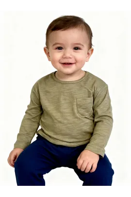 Детский лонгслив WEIJIAO, Reňk: Haki, Ölçeg: 1-2 ýaş