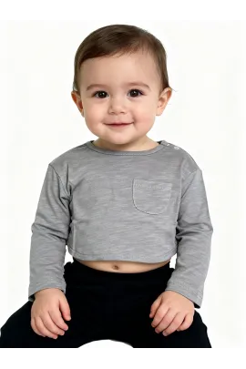 Детский лонгслив WEIJIAO, Reňk: Çal, Ölçeg: 6-9 aý