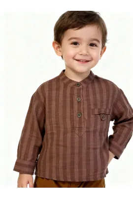 Детская рубашка Muziyouyou, Reňk: Goňur, Ölçeg: 9-12 aý