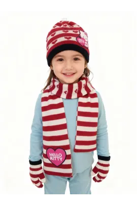 Шапка, шарф и перчатки комплект Ugur Sapka, Reňk: Dürli reňkli, Ölçeg: STD