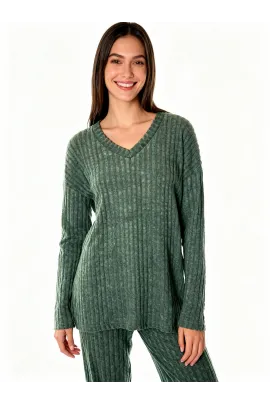 Женский стильный комплект SheVibe, Цвет: Хаки, Размер: S