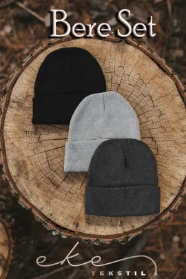 Комплект из 3 шапок Eke Tekstil, Цвет: Разноцветный, Размер: STD