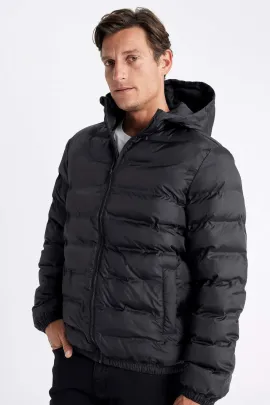 Куртка зимняя утепленная с капюшоном DeFacto, Цвет: Черный, Размер: S