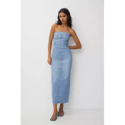 Denim dress pull and bear top