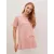 Розовая повседневная футболка с принтом для женщин, размер XS, LC Waikiki, хлопок пенье средней толщины, короткий рукав, обычный воротник, стандартная модель, Турция  LC Waikiki, Цвет: Розовый, Размер: M