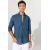 Мужская рубашка из 100% хлопка Oxford Slim Fit с пуговицами на воротнике, без карманов ALTINYILDIZ CLASSICS, Цвет: Синий, Размер: S, изображение 4
