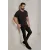 Мужская черная футболка Slim Fit с круглым вырезом ALTINYILDIZ CLASSICS, Reňk: Gara, Ölçeg: S, 2 image