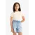 Детская футболка для девочки Slim Fit с круглым вырезом, базовый вариант DeFacto, Цвет: Экрю, Размер: 5-6 лет
