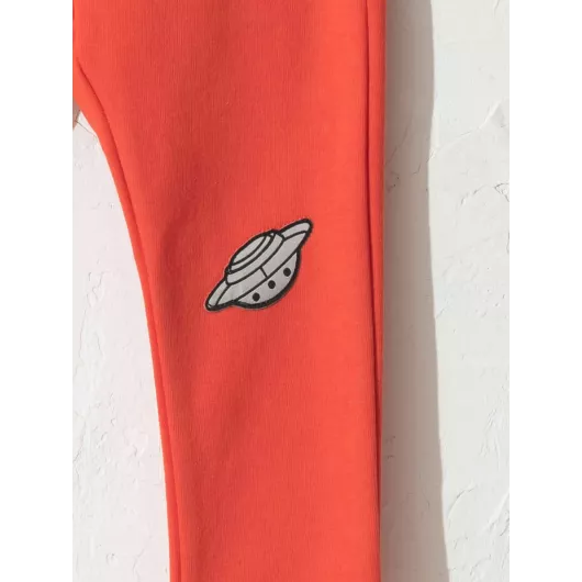 Спортивные штаны для мальчиков 9-12 месяцев LC Waikiki, оранжевые, толстые, с принтом, из хлопка, для повседневной носки, Турция  LC Waikiki, Цвет: Оранжевый, Размер: 9-12 мес., изображение 3