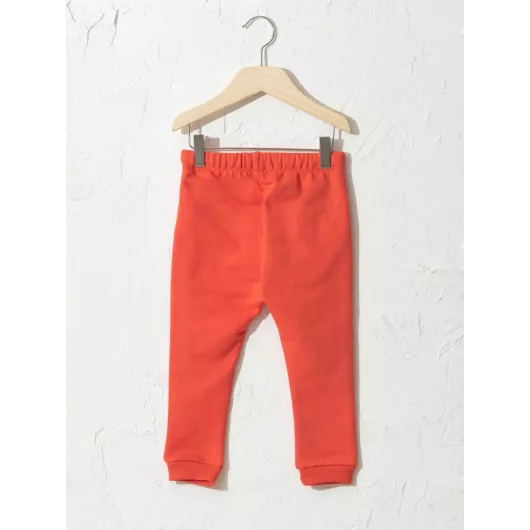 Спортивные штаны для мальчиков 9-12 месяцев LC Waikiki, оранжевые, толстые, с принтом, из хлопка, для повседневной носки, Турция  LC Waikiki, Цвет: Оранжевый, Размер: 9-12 мес., изображение 2