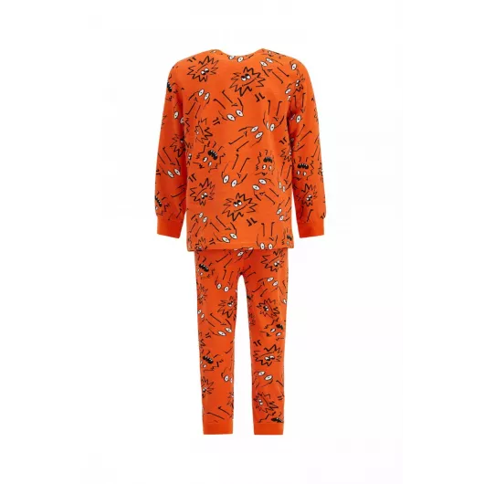 Пижамный комплект DeFacto, Цвет: Оранжевый, Размер: 3-4 года, изображение 2