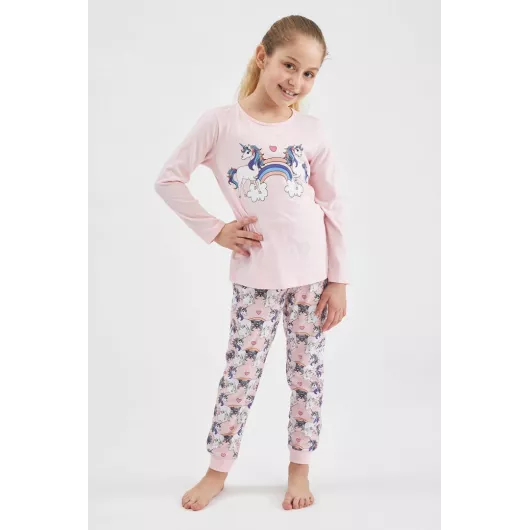 Пижамный комплект DeFacto, Цвет: Розовый, Размер: 3-4 года, изображение 4