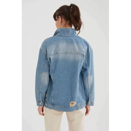Джинсовая куртка DeFacto, Цвет: Синий, Размер: S, изображение 4