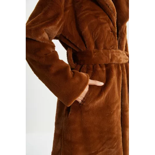 Пальто TRENDYOLMILLA, Цвет: Коричневый, Размер: 42, изображение 3
