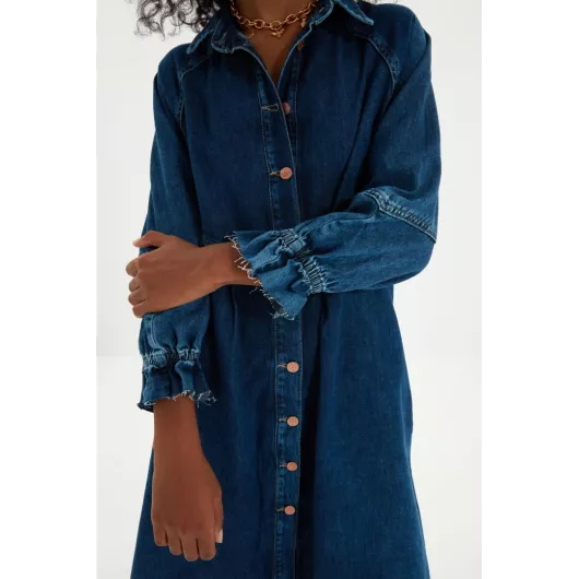Джинсовое платье TRENDYOLMILLA, Цвет: Темно-синий, Размер: 36, изображение 4