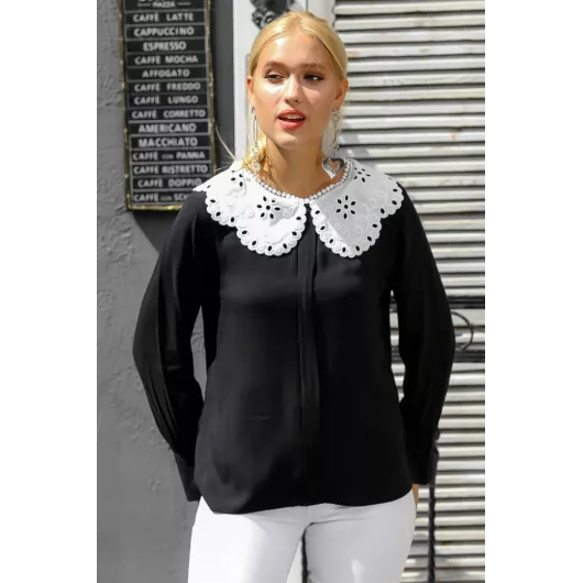 Блузка Chiccy, Цвет: Черный, Размер: M, изображение 3