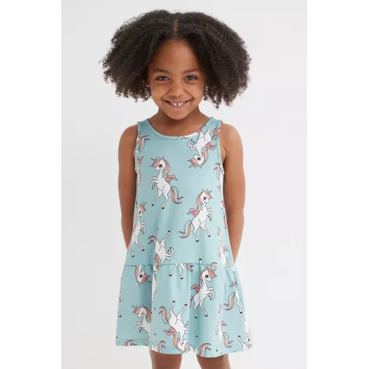 Платье H&M, Цвет: Бирюзовый, Размер: 6-8 лет