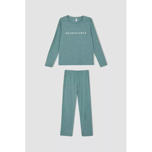 Пижамный комплект DeFacto, Цвет: Зеленый, Размер: L, изображение 5
