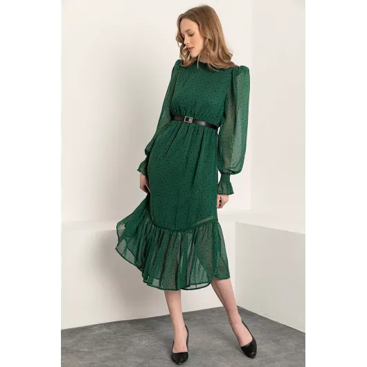 Платье  Kdm Kadın Modası, Цвет: Зеленый, Размер: L, изображение 4