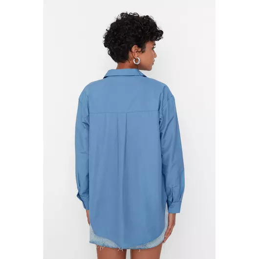 Рубашка TRENDYOLMILLA, Цвет: Синий, Размер: 36, изображение 5