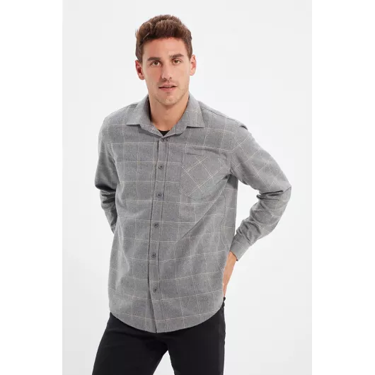 Рубашка TRENDYOL MAN, Цвет: Серый, Размер: S, изображение 2