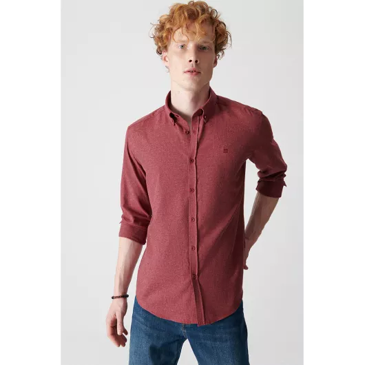 Рубашка AVVA, Цвет: Бордовый, Размер: XL, изображение 3