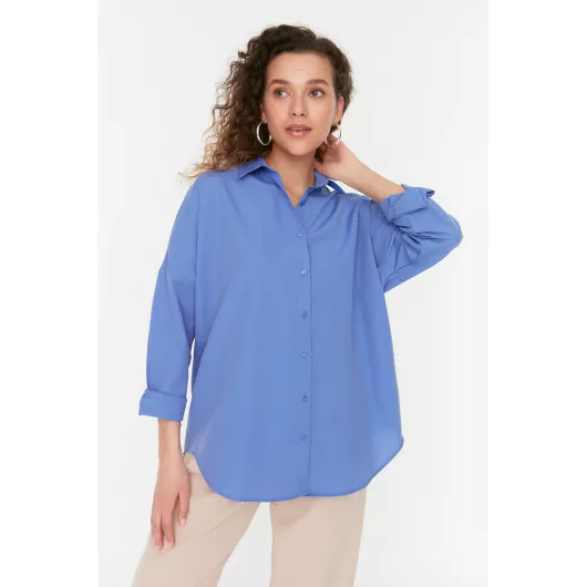 Рубашка TRENDYOLMILLA, Цвет: Голубой, Размер: 38