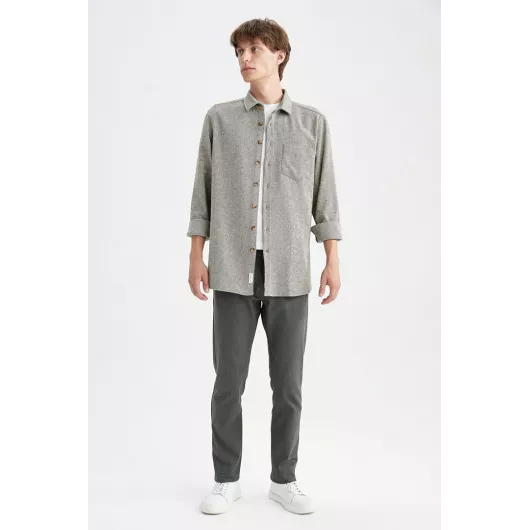 Рубашка DeFacto, Цвет: Серый, Размер: L, изображение 2
