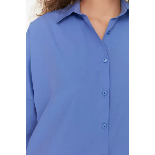 Рубашка TRENDYOLMILLA, Цвет: Голубой, Размер: 40, изображение 3