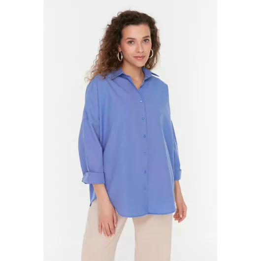 Рубашка TRENDYOLMILLA, Цвет: Голубой, Размер: 38, изображение 2