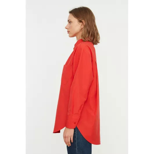 Рубашка TRENDYOLMILLA, Цвет: Красный, Размер: 38, изображение 4