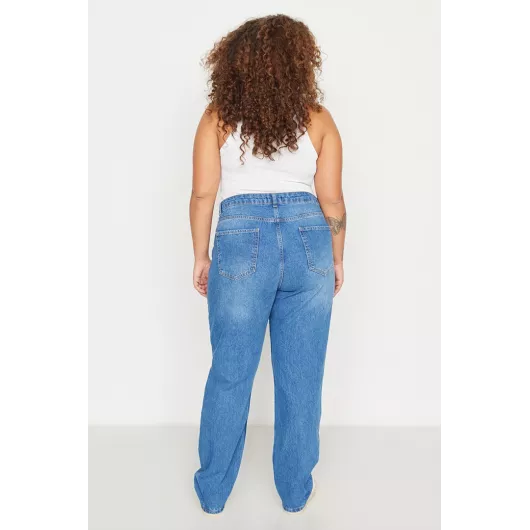 Jeans Trendyol Curve, Reňk: Gök, Ölçeg: 3XL, 4 image