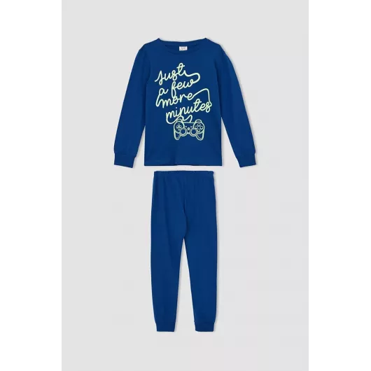 Пижамный комплект DeFacto, Цвет: Синий, Размер: 8-9 лет, изображение 6