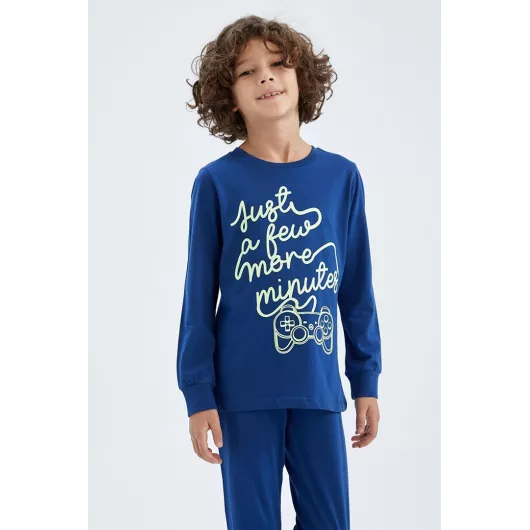 Пижамный комплект DeFacto, Цвет: Синий, Размер: 8-9 лет, изображение 3