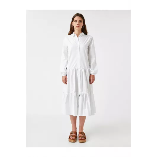 Платье Koton, Цвет: Белый, Размер: 34, изображение 3