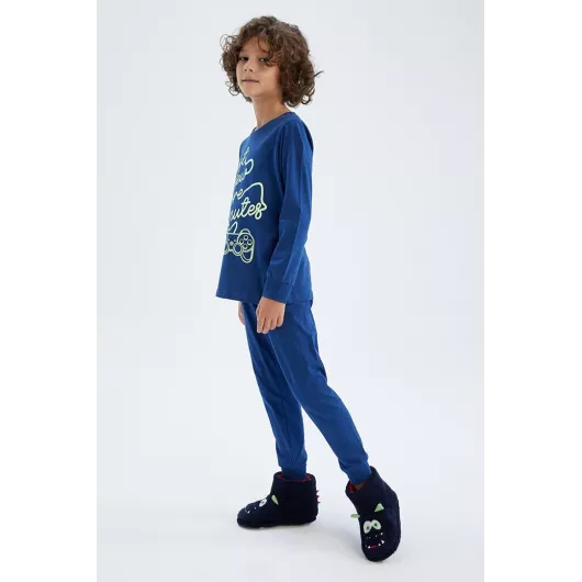 Пижамный комплект DeFacto, Цвет: Синий, Размер: 4-5 лет, изображение 2