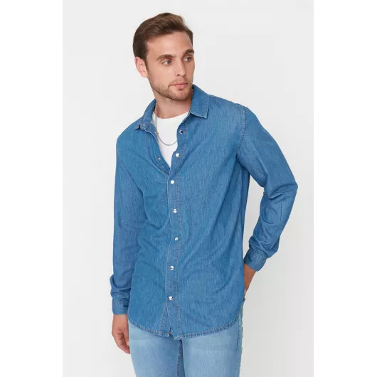 Рубашка TRENDYOL MAN, Цвет: Синий, Размер: M, изображение 3