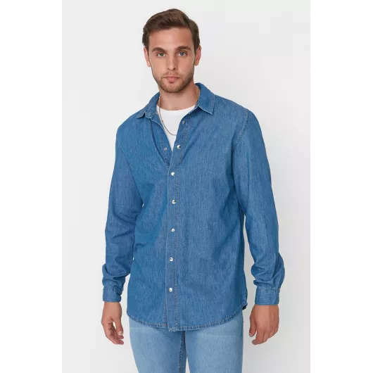 Рубашка TRENDYOL MAN, Цвет: Синий, Размер: M, изображение 2