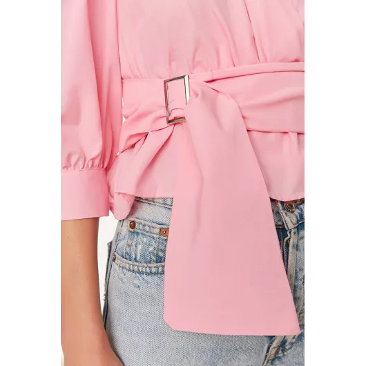 Блузка TRENDYOLMILLA, Цвет: Розовый, Размер: 38, изображение 4