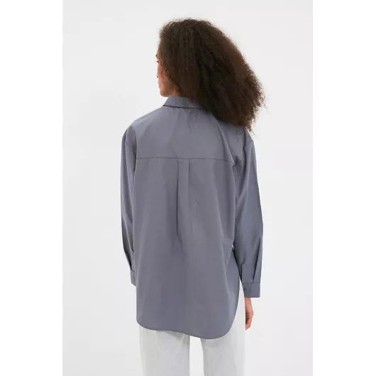 Рубашка TRENDYOLMILLA, Цвет: Антрацит, Размер: 34, изображение 5