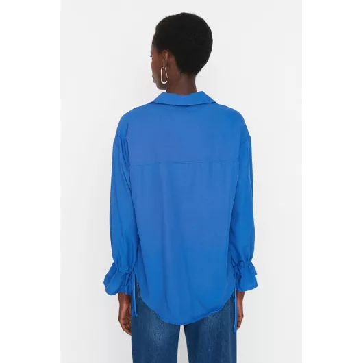 Рубашка TRENDYOLMILLA, Цвет: Синий, Размер: 38, изображение 5