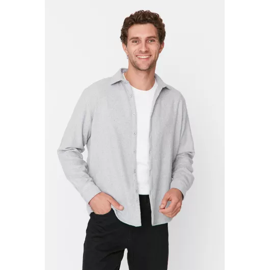 Рубашка TRENDYOL MAN, Цвет: Серый, Размер: XL, изображение 4