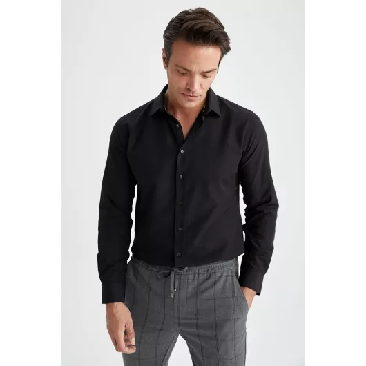 Рубашка DeFacto, Цвет: Черный, Размер: 2XL, изображение 3
