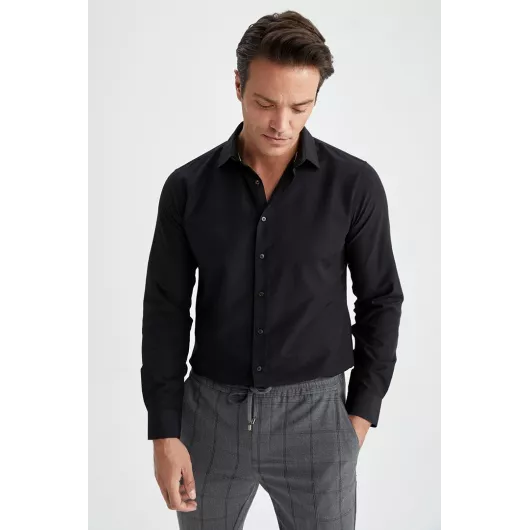 Рубашка DeFacto, Цвет: Черный, Размер: L, изображение 3