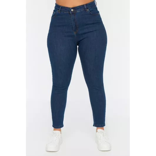Jeans Trendyol Curve, Reňk: Gök, Ölçeg: 50, 3 image
