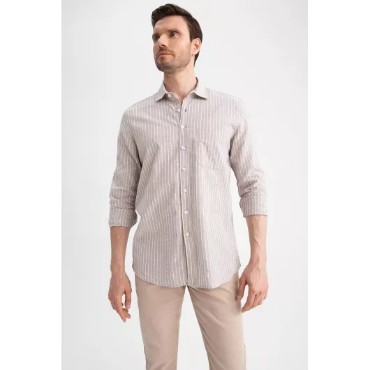 Рубашка DeFacto, Цвет: Бежевый, Размер: 2XL, изображение 4