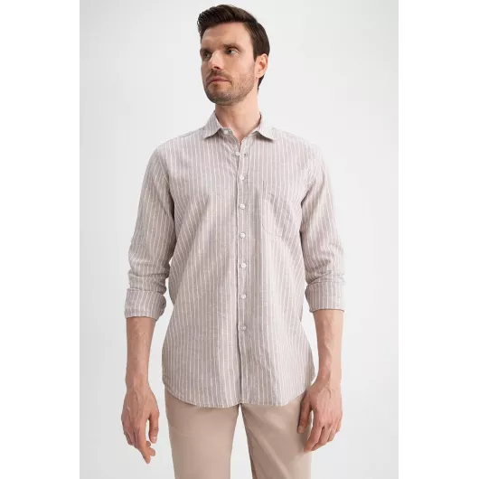 Рубашка DeFacto, Цвет: Бежевый, Размер: 2XL, изображение 3